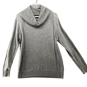 Banana Republic Cowl Neck Sweater Womens XS Gray Lightweight Cotton Blend‎
